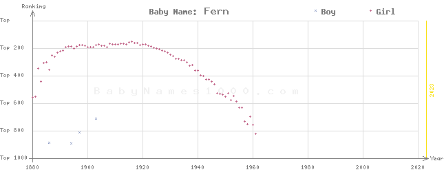 Baby Name Rankings of Fern
